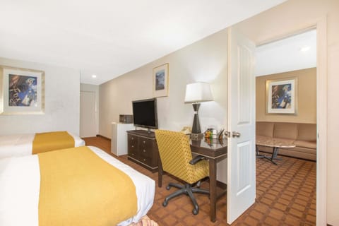 Suite, 2 Queen Beds, Non Smoking | Desk, blackout drapes, iron/ironing board, free WiFi