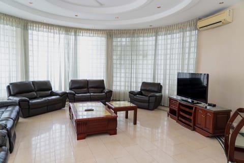 Luxury Villa, 3 Bedrooms, Ensuite, Beach View | Living area | 45-inch flat-screen TV with cable channels, LCD TV, Netflix