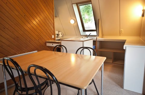 Chalet | Private kitchen | Fridge, microwave, stovetop, electric kettle