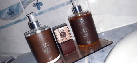 Free toiletries, hair dryer, bathrobes, slippers