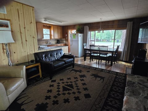 Living room, dining room, and kitchen