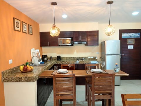 Family Apartment, 1 Bedroom, City View, Ground Floor | Private kitchen | Fridge, coffee/tea maker, toaster, blender