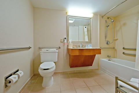 One King Bed, Non-Smoking, Accessible | Bathroom | Eco-friendly toiletries, hair dryer, towels