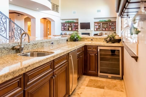 Wine fridge and bar fridge in the formal bar area