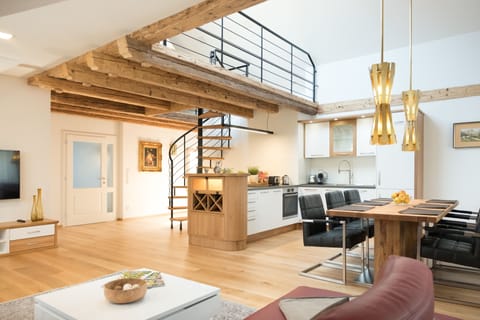 Duplex, 2 Bedrooms (incl. 60€ Cleaning Fee) | Private kitchen | Full-size fridge, stovetop, coffee/tea maker, electric kettle