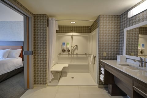 Suite, 1 Queen Bed, Accessible (Roll-In Shower) | Bathroom shower
