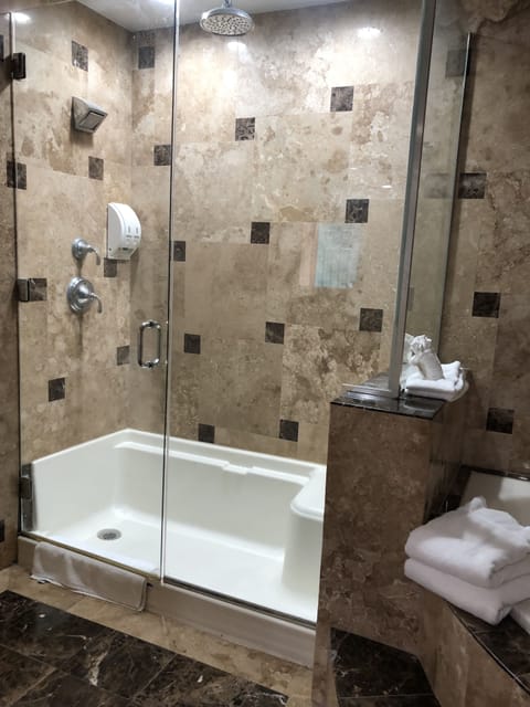 Suite, 1 King Bed, Jetted Tub | Bathroom shower