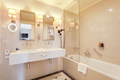 Royal Suite | Bathroom | Designer toiletries, hair dryer, bathrobes, slippers