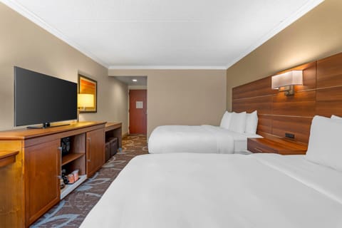 Standard Room, 2 Queen Beds, Non Smoking | Pillowtop beds, desk, blackout drapes, iron/ironing board