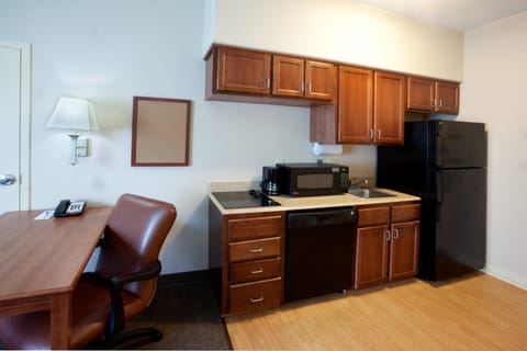 Studio Suite, 1 Queen Bed, Accessible (Hearing) | Desk, laptop workspace, blackout drapes, iron/ironing board