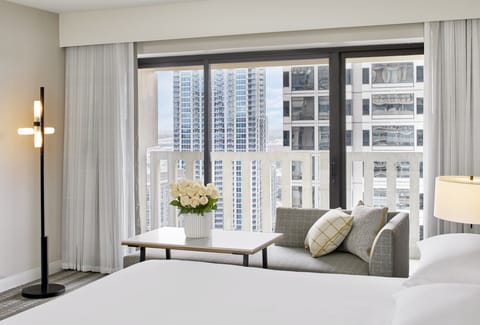 Room, 1 King Bed, Balcony, City View | Down comforters, in-room safe, desk, laptop workspace