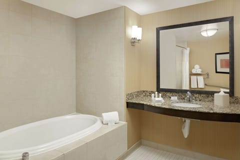 Suite, Accessible | Bathroom | Shower, free toiletries, hair dryer, towels