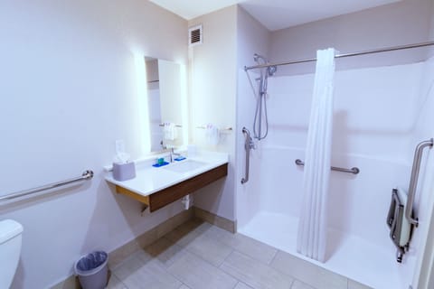 Standard Room, 1 King Bed, Accessible (Communications, Roll In Shower) | Bathroom | Free toiletries, hair dryer, towels, soap