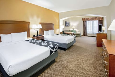 Deluxe Suite, 2 Queen Beds, Non Smoking | Premium bedding, desk, blackout drapes, iron/ironing board