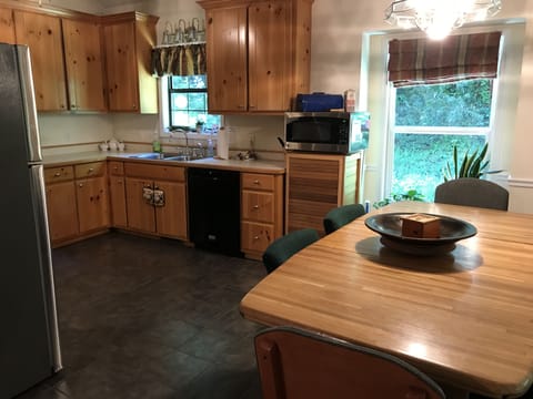 Chalet in the Woods, 3 Bedrooms, River View (No Pets) | Private kitchen | Microwave, coffee/tea maker, freezer, paper towels