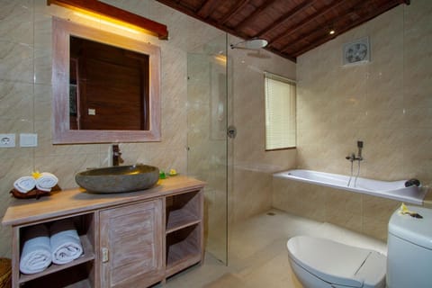 Deluxe Villa | Bathroom | Shower, free toiletries, bidet, towels