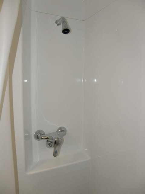 Shower, eco-friendly toiletries, towels