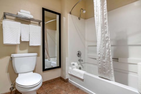 Combined shower/tub, hydromassage showerhead, free toiletries