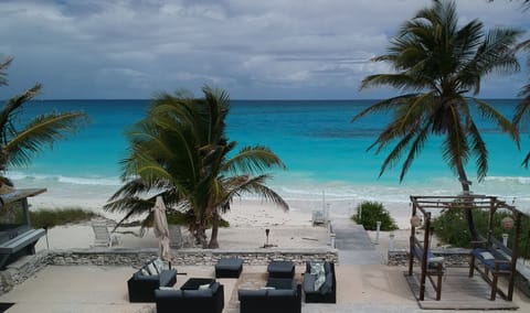 On the beach, white sand