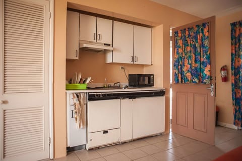 Economy Apartment, 1 Double Bed, Courtyard View | Private kitchenette | Full-size fridge, microwave, oven, stovetop