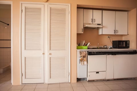 Economy Apartment, 1 Double Bed, Courtyard View | Private kitchenette | Full-size fridge, microwave, oven, stovetop