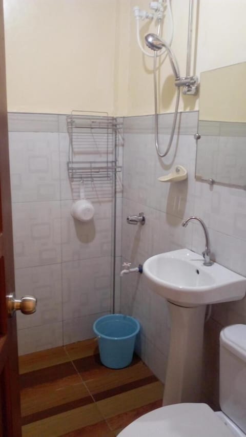 Shower, free toiletries, hair dryer, bidet