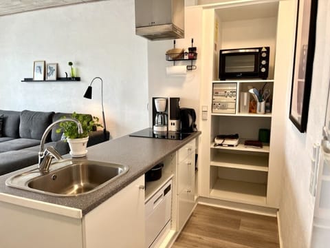 Apartment | Private kitchen | Fridge, oven, stovetop, electric kettle