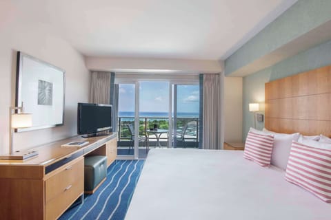 Waikiki Tower 1 Bedroom Ocean View Suite - Resort Fee Included | Premium bedding, in-room safe, desk, blackout drapes