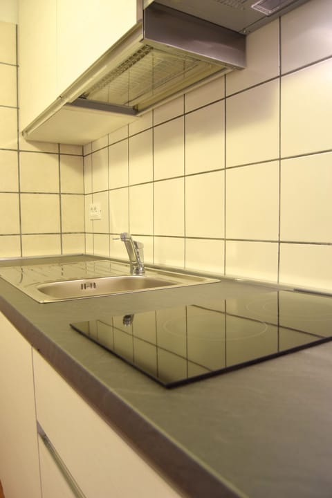 Standard Apartment, 1 Double Bed with Sofa bed, Garden View, Ground Floor | Private kitchen | Fridge, microwave, stovetop, espresso maker