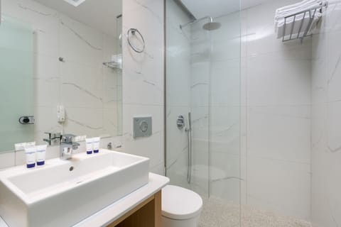 Family Room | Bathroom | Shower, free toiletries, hair dryer, towels