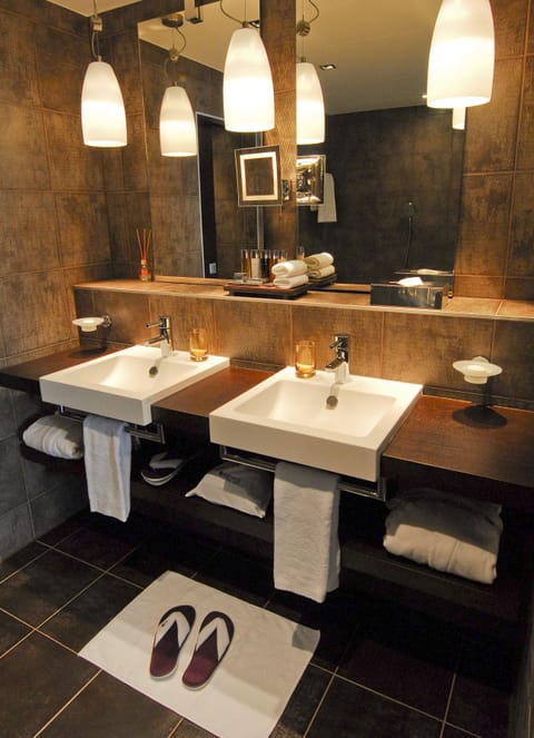 Junior Suite Duplex | Bathroom | Shower, free toiletries, hair dryer, bathrobes