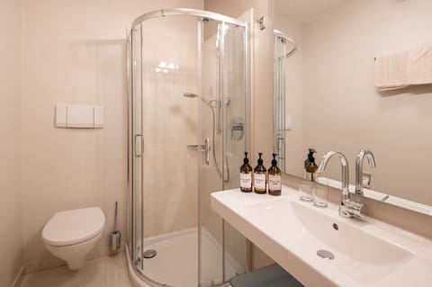 Double Room | Bathroom | Shower, free toiletries, hair dryer, bathrobes