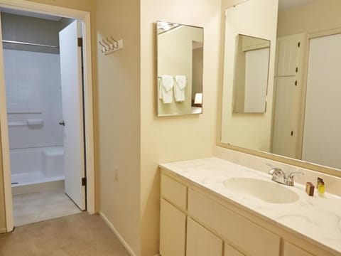 Shower, free toiletries, hair dryer, bidet