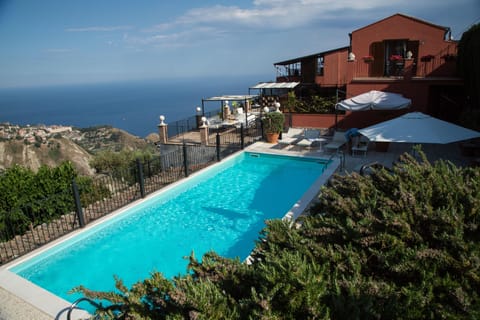 Outdoor pool, pool umbrellas