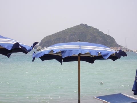 Private beach nearby, beach umbrellas