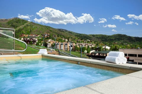 Outdoor pool, pool umbrellas