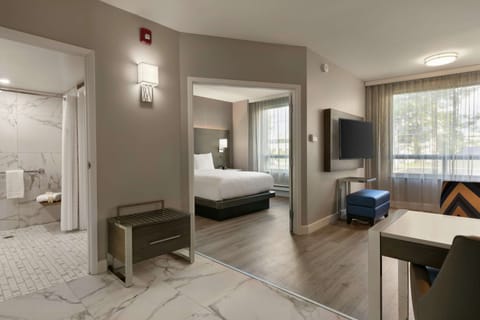 Suite, 1 Queen Bed, Accessible (Roll-In Shower) | 1 bedroom, premium bedding, pillowtop beds, in-room safe