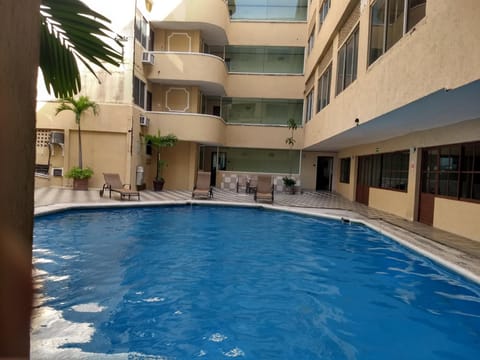 Outdoor pool, pool umbrellas