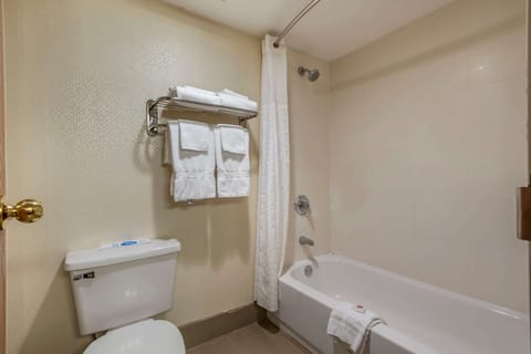 Standard Room, 2 Queen Beds, Non Smoking | Bathroom | Combined shower/tub, free toiletries, hair dryer, towels