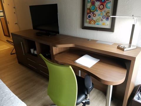 In-room safe, desk, laptop workspace, iron/ironing board