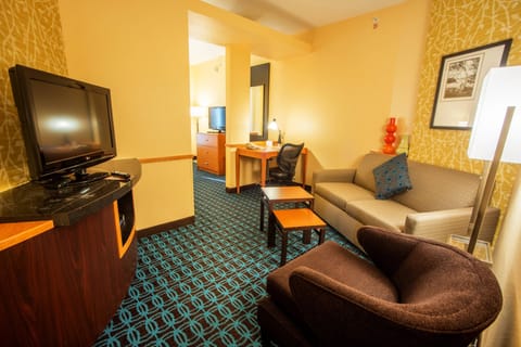 Executive Suite, 1 King Bed with Sofa bed, Non Smoking | Living area | 32-inch LCD TV with satellite channels, TV