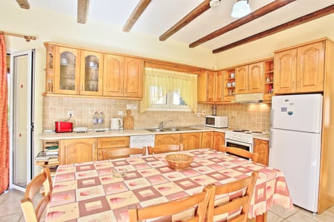 Dining table and kitchen