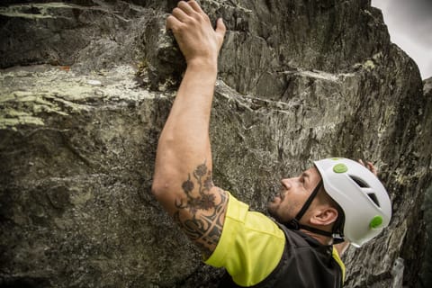 Outdoor rock climbing