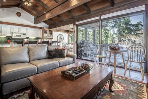 View from the great room towards the dining area and balcony