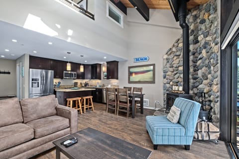 Open living room and dining area