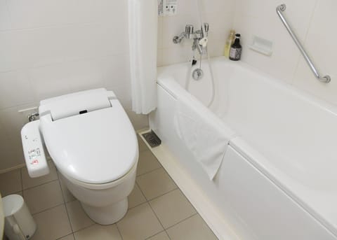 Japanese Style Room for 4 People, New Building, Non Smoking | Bathroom | Free toiletries, hair dryer, slippers, electronic bidet