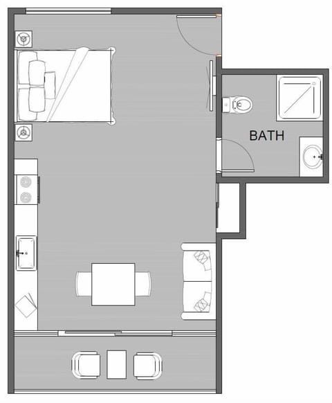 Ocean View King Studio | Floor plan