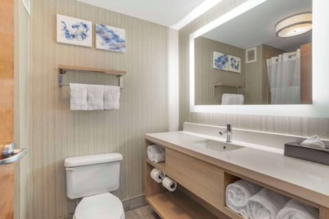 Suite, 1 King Bed, Non Smoking | Bathroom | Combined shower/tub, free toiletries, hair dryer, towels