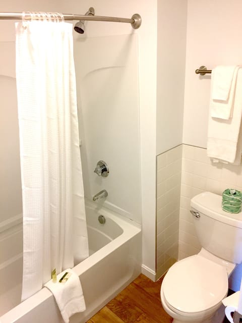 Room, 2 Double Beds (Inn Building ) | Bathroom | Combined shower/tub, hair dryer, towels
