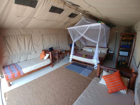 Family Tent, 1 Bedroom, Fireplace, Beach View | 1 bedroom, minibar, in-room safe, cribs/infant beds